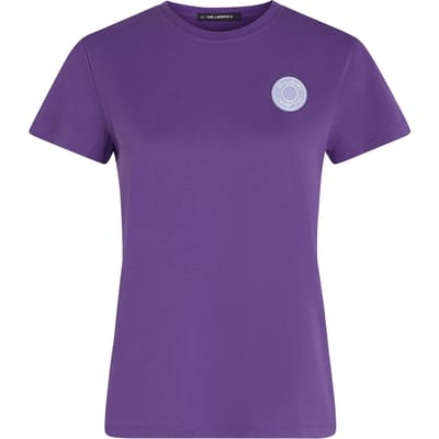 Karl Lagerfeld Luna Rubber Patch T-shirt Heliotrope Taglia: S | Maglie Sportivi Outlet | Donna | Rosa
