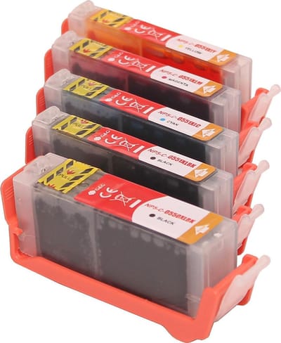 ABC huismerk Set 5x inkt cartridge geschikt voor Canon 550XL 551XL Pixma IP7220 IP7240 IP7250 IP8750 IX6850 MG5450 MG5550 MG5650 MG5655 MG6350 MG6450