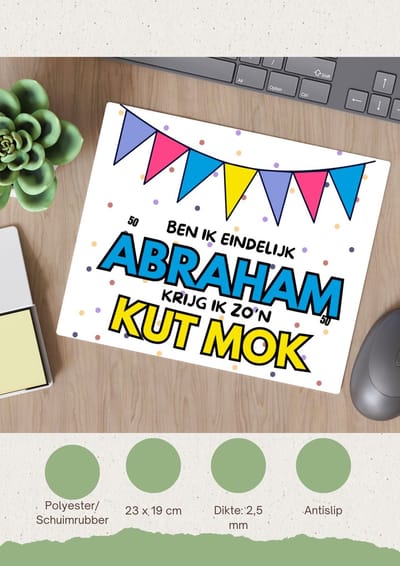 Akyol - eindelijk abraham Muismat - Hoera 50 jaar - 50 geworden - - verjaardagscadeau - kado - 23 bij 19 cm