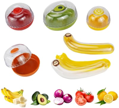 Dailygoods- Opbergdozen Set van 6 - Herbruikbare Opbergdozen - Voedselopslag - Groente-/Fruitcontainers - Luchtdichte Deksel - Duurzaam Materiaal