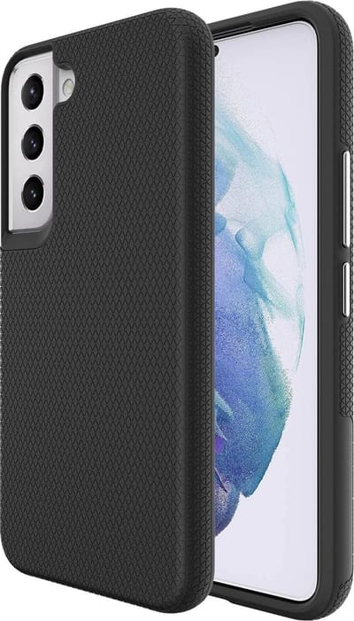 Casemania Hoesje Geschikt voor Samsung Galaxy S22 Plus - Zwart - Anti Slip Matte Armor Back Cover