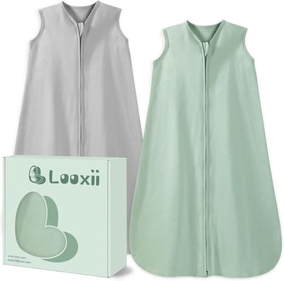 Baby Slaapzak - Zomer Slaapzak - Veilig Slapen - Ademend Katoen - 67 cm - Grijs en Groen
