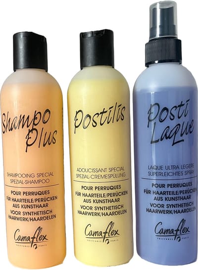 Camaflex - Synthetisch haar - Verzorgingsset - Shampoo - Balsem - Conditionerspray - Haarwerk - Pruik