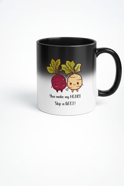 Magische Hittegevoelige Mok 'You Make My HEART Skip a BEET' - Lieve Bieten Humor