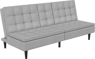 MAINE Slaapbank met Relaxfunctie - Grijs Corduroy - 190 cm