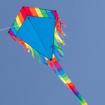 Vlieger voor Kinderen - Maya Eddy Blue - 65cm x 72cm - Inclusief Vliegersnoer - Geschikt voor Kinderen vanaf 3 Jaar