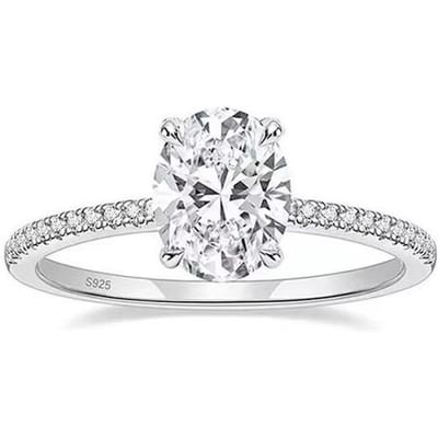 KNOBSPIN 1/2/3 karaat D Kleur Ovaal Geslepen Moissanite Ring   Zilver Verguld 18k Witgoud Bruiloft Verlovingsringen Voor Vrouwen 5&1ct (5x7mm) white