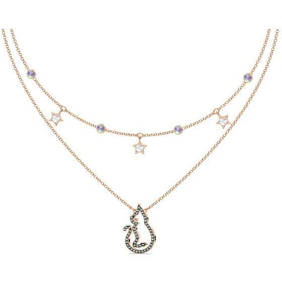 Swarovski Cattitude Moonlight Kat Dubbelzijdige Ketting Damesketting Roségoud 5566726 Box (Random Color)