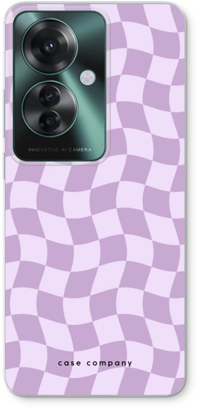 Case Company® - Hoesje geschikt voor Oppo Reno 11 F hoesje - Grid Paars - Soft Cover Telefoonhoesje - Bescherming aan alle Kanten en Schermrand