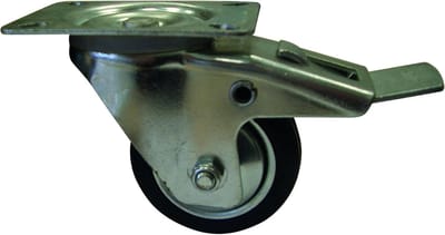 Zwenkwielen met rem - Meubelwielen zwaar - Meubels verplaatsen - Massief rubber dubbele rem - 160mm - Zwart