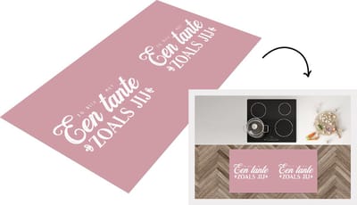 Keukenloper - Loper keuken - Roze - Spreuken - Quotes - 'Zo blij met een tante zoals jij' - 120x60 cm - Keukenloper vinyl
