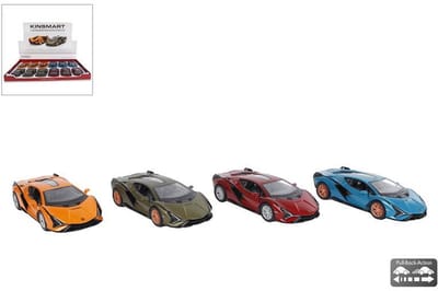 Lamborghini Sian die cast pull back 1:40 (per stuk, 4 kleurvarianten)