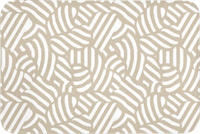 Badmat 90x60 cm - Antislip - Abstract - Modern - Beige - Badmatten voor badkamer - Badkamermat - Douchemat - Badkamer mat