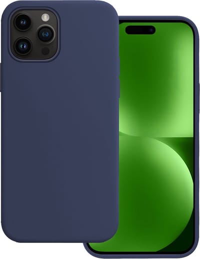Hoesje Geschikt voor Apple iPhone 15 Pro - Sterk & Shockproof - Hoes Cover - Siliconen Case - Donkerblauw