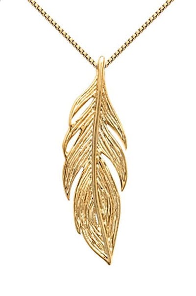 Montebello Ketting Beno Gold - 925 Zilver Verguld - Veer - 25x8mm - 45cm