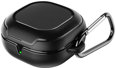 Beschermhoes geschikt voor Samsung Galaxy Buds 2/Pro/Live – Zwart – Siliconen Case met Haakje