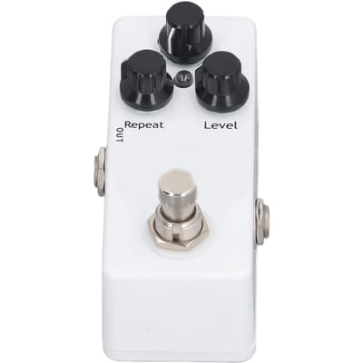 Pédale de Delay pour Guitare Alliage d'Aluminium Indicateur LED 3 Boutons de Contrôle Pédale d'Effet pour Guitare Électrique DC 9V white