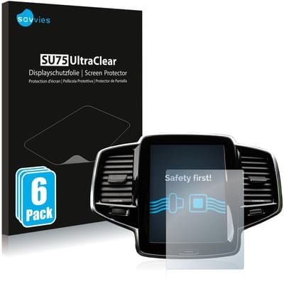 Savvies - Screenprotector voor Volvo XC90 Senus 2015-2017 - Folie Beschermfolie transparant 6 Stuks