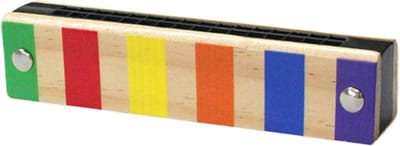 Kinder Mondharmonica - Houten Muziekinstrument - Muziek Leren - Dubbele Rijen - 16 Gaten - Veelkleurig