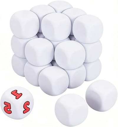 Dailygoods - BENECREAT 24 stuks witte EVA-schuim dobbelstenen, 51 mm, grote blanco aanpasbare dobbelstenen, graffiti-schuimblokken, zachte bouwstenen voor creatieve kunstprojecten, feestspelbenodigdheden
