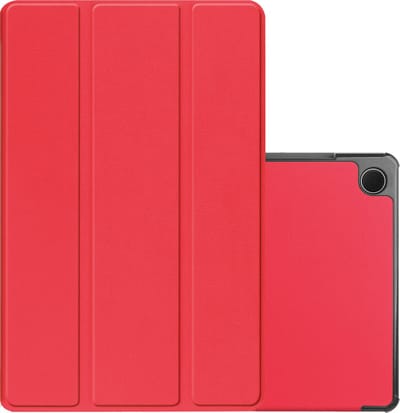 Hoes - Geschikt voor Samsung Galaxy Tab A9 - Dun & Stevig - Trifold Bookcase - Hard Cover - Hardcover Book Case - Tablet Hoesje - Rood