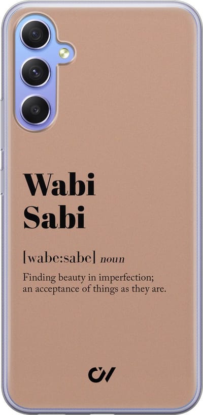 Hoesje geschikt voor Samsung Galaxy A34 hoesje - Wabi Sabi - - Bruin - - Casevibes