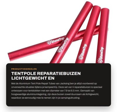 Dailygoods- Tentpole Reparatiebuis 4 Stuks - Aluminium Legering - Lichtgewicht - Duurzaam - Corrosiebestendig - Voor Diameter 7,9-8,5mm - Tentstok