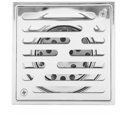 Dailygoods- Doucheafvoerdeksel Vierkant - Roestvrij Staal - Anti-geur - Afvoerputje - Zeefje - Groot Kaliber (110x110mm) - Eenvoudig te Reinigen