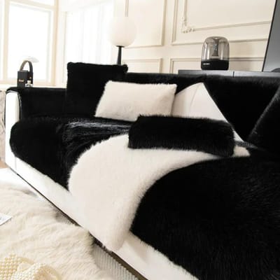 Fluwelen bankhoes Universele geruite pluche antislip verdikte woonkamer bankhoes Warm flanel bankkussen Armsteun rughanddoek 70x70cm 1pc
