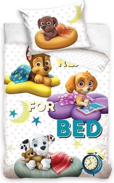 PAW Patrol - Baby Dekbedovertrek - 100 x 135 cm - Wit