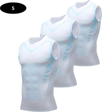 Livano Sportshirt Heren - Sport - Fitness - Compressie Shirt - Corrigerend Hemd - Sportkleding - Mannen - 3 Stuks - Wit - S