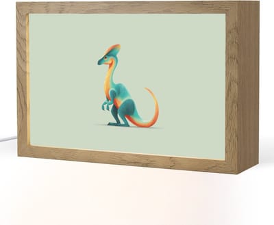Nachtlampje 30x20 cm - Kinder lampje - Staart - Dino - Minimalistisch - Blauw - Tafellamp kinderkamer - Slaapkamer lamp - Bedlamp kinderen - Kinderlampje stopcontact - Wandlamp babykamer - Nachtlampjes