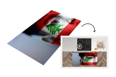 Keukenloper - Loper keuken - Vlag van Libanon - 120x60 cm - Keukenloper vinyl