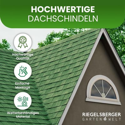 Dakshingles Bitumen - Dakbedekking Shingles - Tuinhuis Afdekken - Glasvezelinleg - 2 m² 14 Stuks - Groen