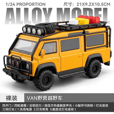 1:24 Land Rover Defender 110 Van Off Road Kamperen Gemodificeerde Versie Legering Metaal Diecast Modelauto Huisdecoratie & Computer Bureau