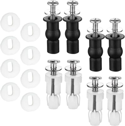 Toiletbril Bevestigingsset 16-delig, Vervangingsschroeven voor Blinde Tankgaten, Duurzame Montagebeugels en Accessoires