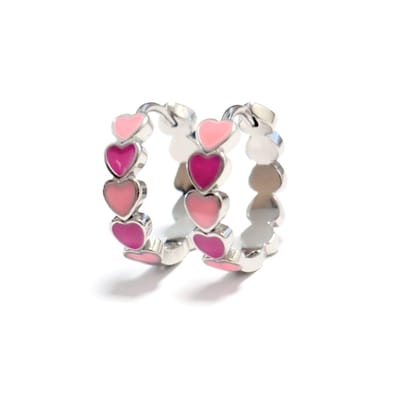 MILLIE Oorringen - Roze/Zilver | Stainless Steel | Ø 14 mm | Fashion Favorite