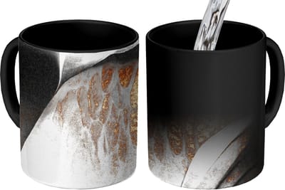Magische Mok - Foto op Warmte Mokken - Koffiemok - Goud - Abstract - Design - Magic Mok - Beker - 350 ML - Theemok