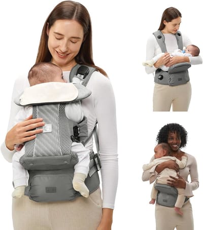 Ergonomische Peuterdrager met Verstelbare Sluiting en Heupzitje - Ideaal voor Comfortabele Draagervaring