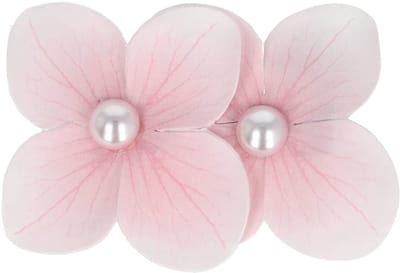 Haarsoires Haarspeld Duckklem 7cm – Dubbele Bloem – Parel – Lichtroze - Sterke Haarclip voor Styling & Dagelijks Gebruik - Hair Clip - Decoratieve Haaraccessoire