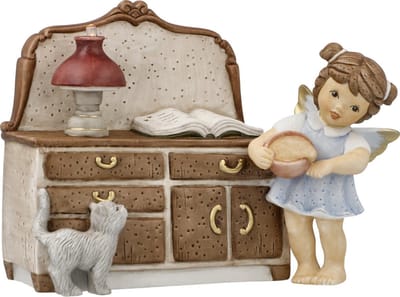 Goebel - Nina & Marco | Decoratief beeld / figuur Engel geheime kerstrecepten | Porselein - 17cm - Limited Edition