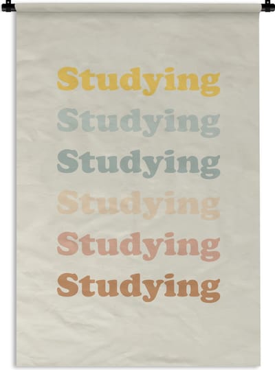 Wandkleed - Wanddoek - Quotes - Studeren - Student - 120x180 cm - Wandtapijt