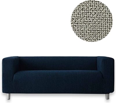 Belmarti® Bankhoes Milos hoge armleuning 190cm tot 230cm breed - Lichtgrijs - Extreme Stretch stof - Anti-statische Bankhoezen - Premium kwaliteit
