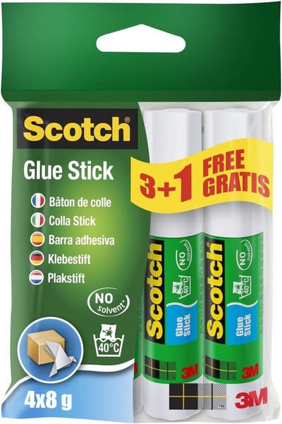Oplosmiddelvrije Lijmstift Set - 8 g, 4 Stuks - Perfect voor Huis, Kantoor en School