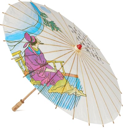 Houten Japanse decoratie paraplu - D85 cm - Home deco of Oosterse Aziatische sfeer - versiering