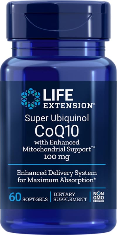 Life Extension - Super Ubiquinol CoQ10 & Shilajit - 100 mg : 100 mg - 60 Softgel Capsules - Mitochondriale Steun - Voedingssupplementen