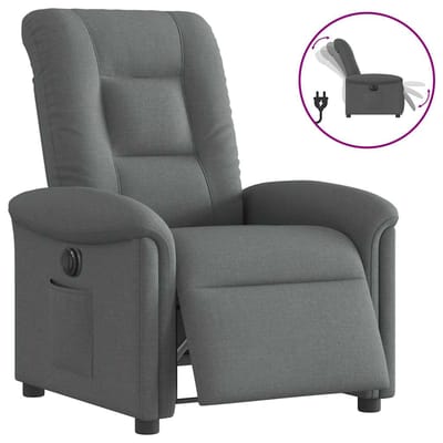 vidaXL - Fauteuil - elektrisch - verstelbaar - stof - donkergrijs