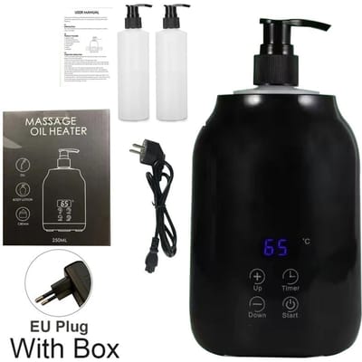 NIEUWE Massageolie Warmer Digitaal Lotion Crème Verwarmer 2 Warmtestanden Lotion Warmer Snelle Verwarming Lotion Warmer LED Display met Timer black