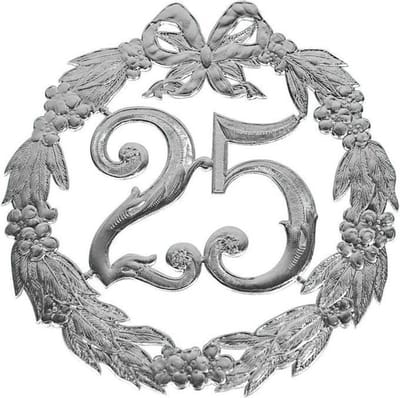 Jubileumcijfer 25 - 24cm - 25 Jaar - Zilver