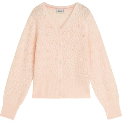 Scotch & Soda Girls Pointelle Sweater Knit Caridgan Eggnog Taglia: S | Giacche Outlet | kids